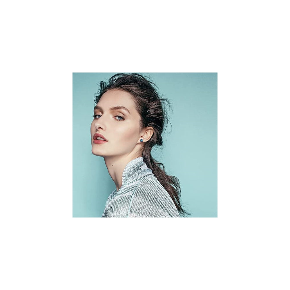 Aretes tipo dormilona de acero inoxidable 6 pares