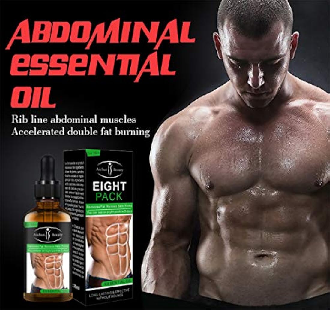 8 paquetes Aceite esencial abdominal para hombres 30 ml