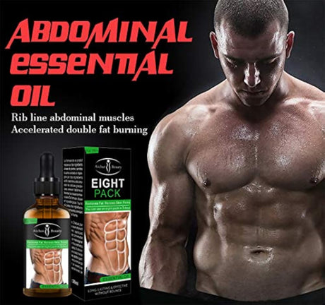 8 paquetes Aceite esencial abdominal para hombres 30 ml