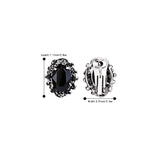 Aretes de clip ovalados estilo victoriano con diseño