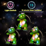 Peluche de dinosaurio color verde con luces LED. Hopearl