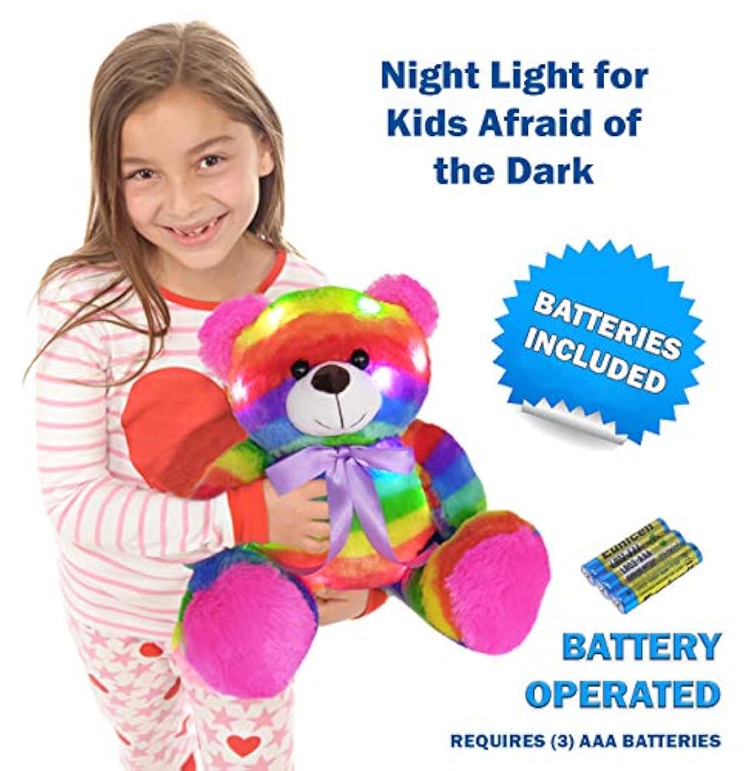 Oso de peluche luminoso con luz LED, juguete para dormir