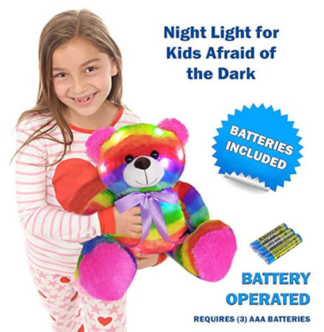 Oso de peluche luminoso con luz LED, juguete para dormir