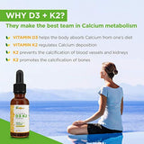 Vitamina vegana D3 K2 gotas líquidas con aceite de coco