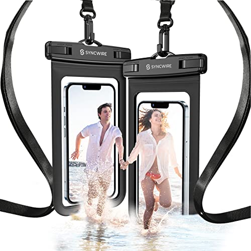 Syncwire Funda impermeable para teléfono [2 unidades] - Funda impermeable universal IPX8 2022 con cordón compatible con iPhone 13, 12, 11 Pro XS MAX XR X 8, 7, 6 Plus, Samsung S22 S20 más hasta 7 pulgadas