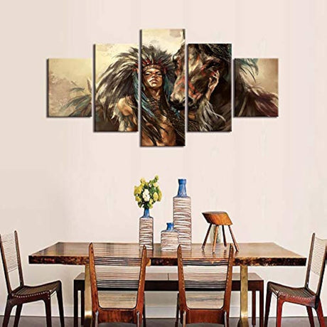 Yatsen Bridge Wolf - Pintura india americana (5 piezas)
