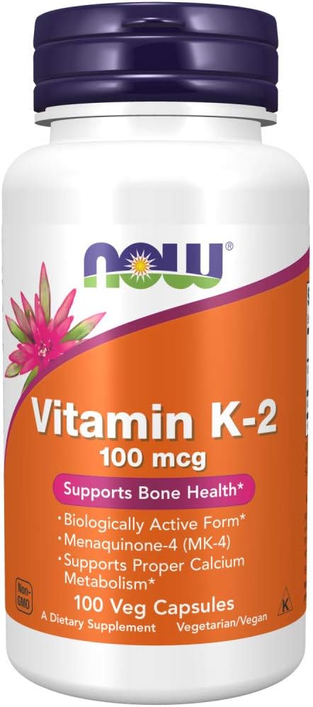 Suplementos NOW Foods, Vitamina K-2 100 mcg, 100 Veg Caps