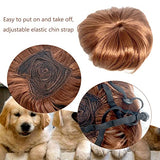 Peluca de perro para mascotas, disfraz de gato, accesorios sintéticos, gorros para perros pequeños, para Halloween, Nochebuena, festival, decoración de fiesta, juguete (A)