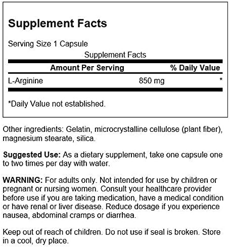 Suplemento Swanson Aminoácido L-Arginina Super-Strength 90 u
