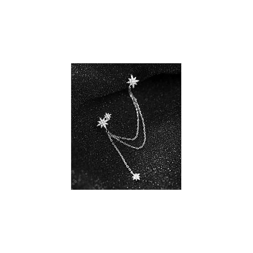 Aretes de plata con diseño de estrella