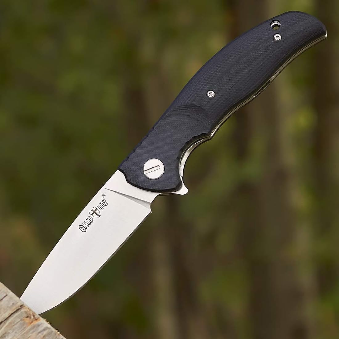 Navaja de bolsillo navaja plegable negra con mango G10