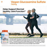 Sulfato vegano de glucosamina Doctor's Best Vegan, soporte para articulaciones, sin OMG, vegano, sin gluten, sin soja, 750 mg 180 cápsulas vegetarianas