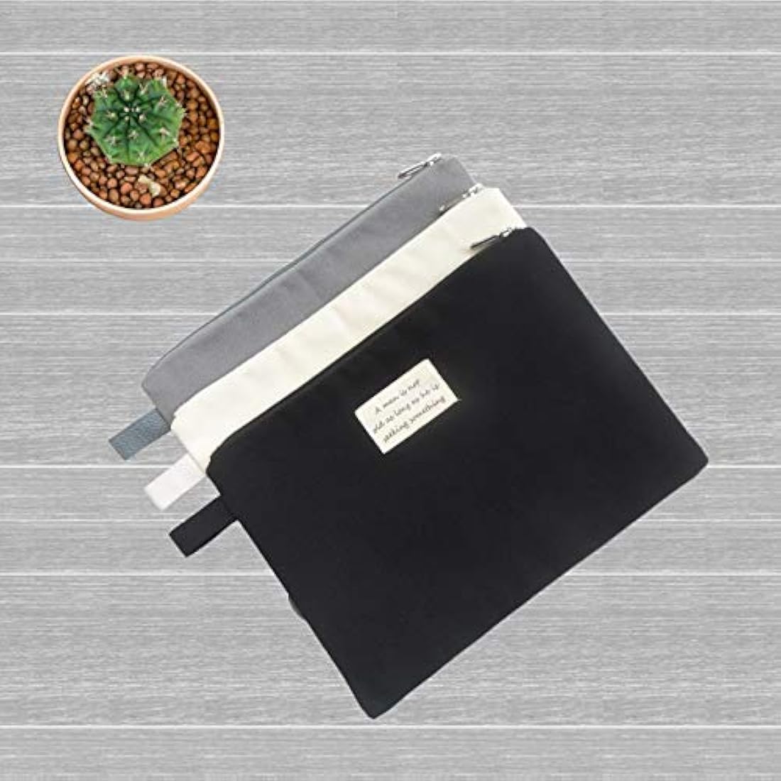 Enyuwlcm - Bolsa de maquillaje de lona de algodón 100%