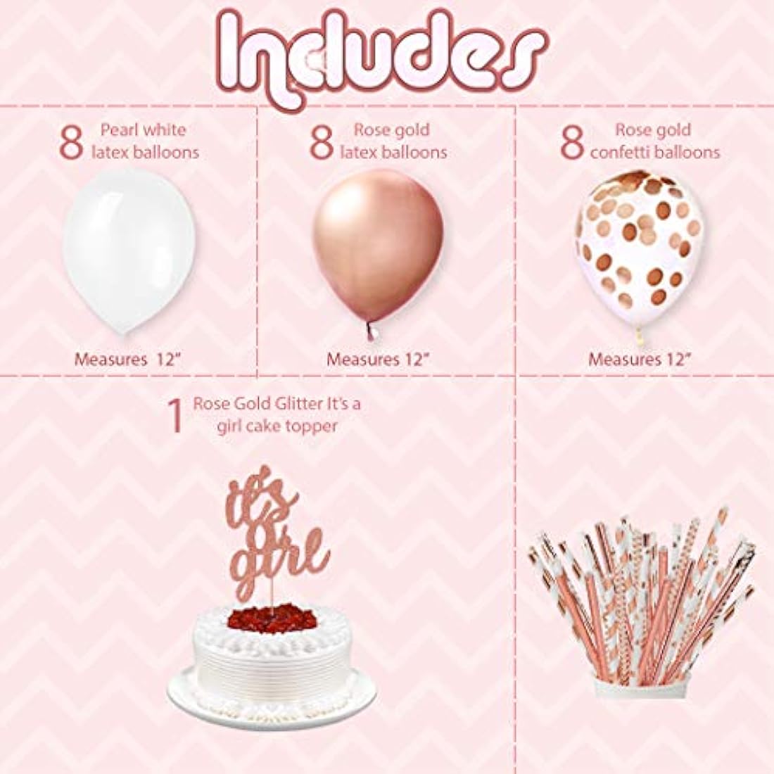 Kit de decoración de fiesta para niña (52 piezas)