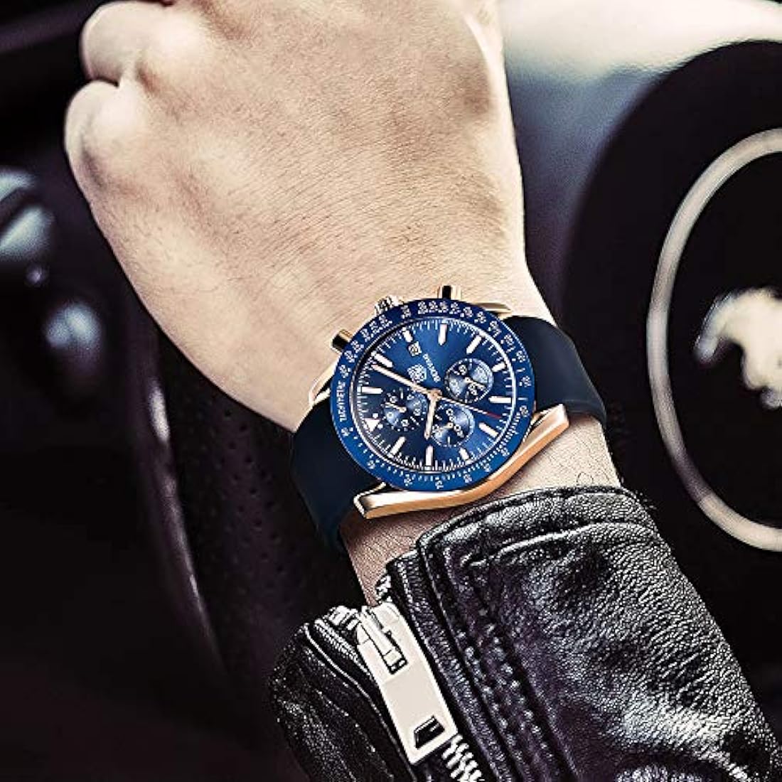 Reloj de pulsera elegante para hombre, correa de silicona