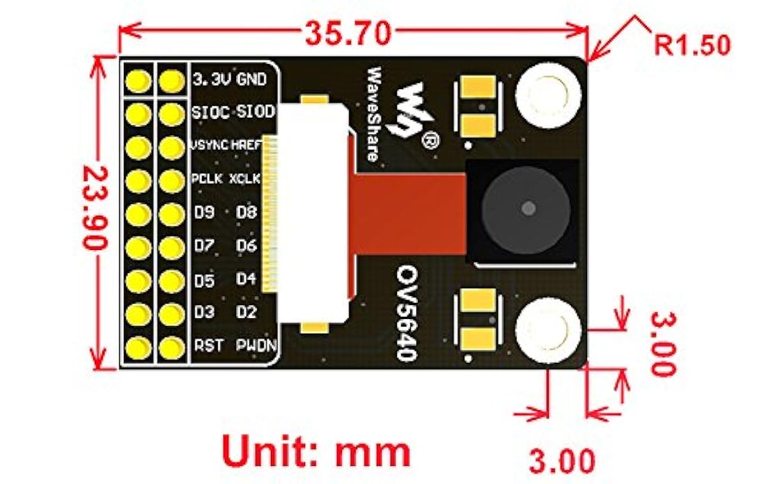 Módulo de cámara basado en sensor de imagen OV5640 5 mp