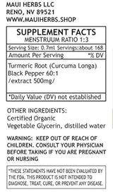 Tinta de cúrcuma curcumina 4 fl oz sin alcohol extracto