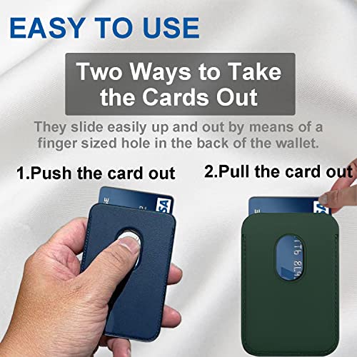 [Paquete de 2] Cartera magnética compatible con Apple iPhone 12 Pro Max/ 12 Pro/ 12/12 Mini/ 13 14 modelos, cartera de cuero para cartera MagSafe, cartera Mag Safe para iPhone Wallet, cartera Mag Safewallet Blackgreen