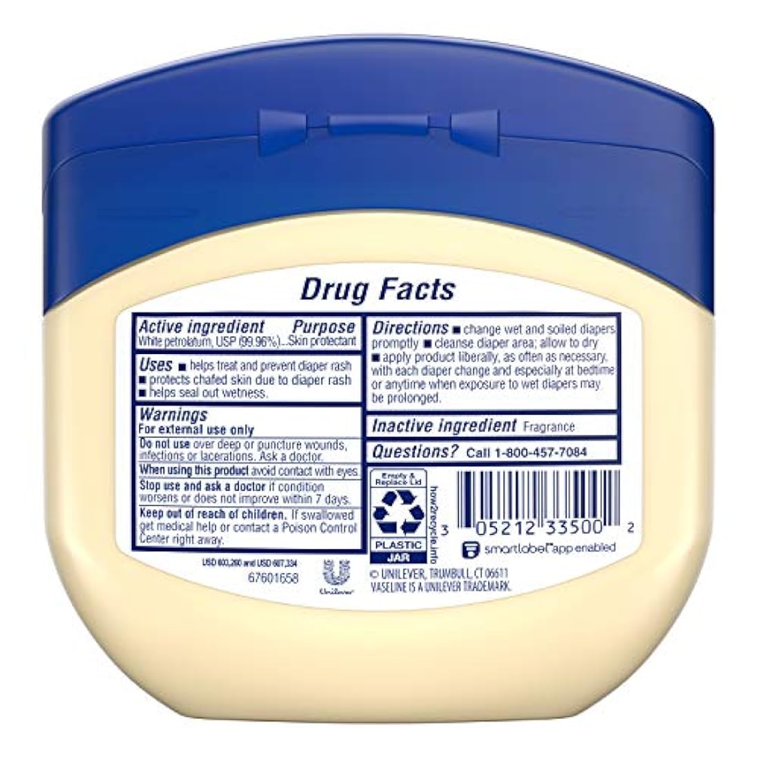 Crema corporal de vaselina 100% jalea de petróleo pura