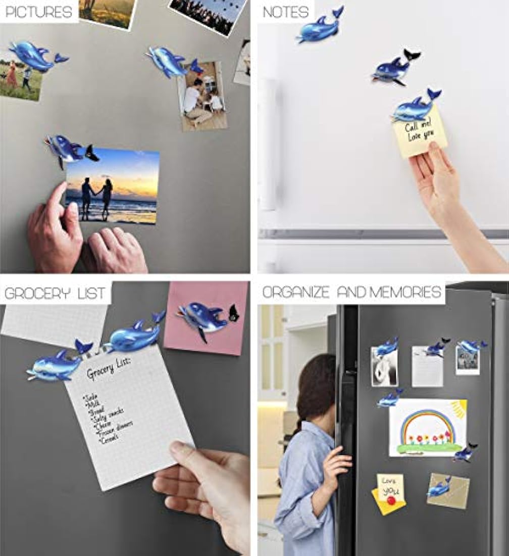 3 imanes decorativos con forma de delfín