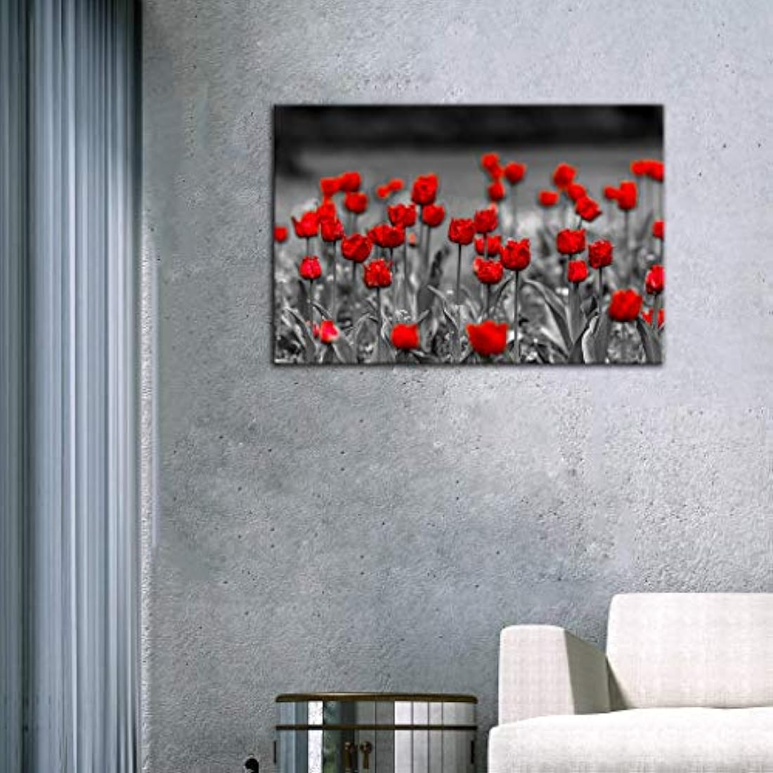 Lienzo decorativo con diseño de flores de amapolas rojas