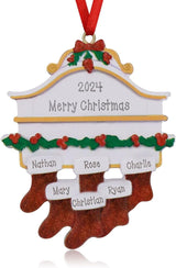 Adornos Navideños Personalizados 2024 - 6 Nombres - Decoración