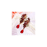 Aretes con dije con flores de cristal para mujeres
