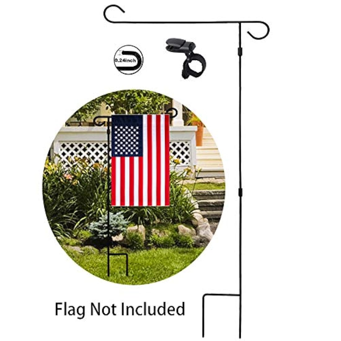 Soporte para bandera de jardín, fácil de instalar