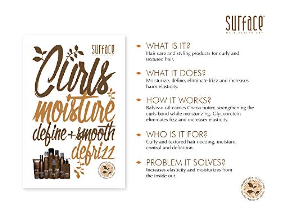 Superficie rizos de pelo alisar crema, 7 fl.