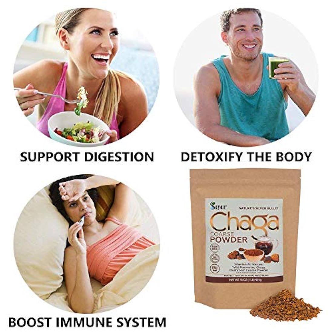 Siberian Raw Chaga Powder - Té súper antioxidante