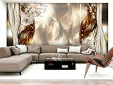 Mural de pared tipo lirios (490x280cm/193x110autoadhesivo)