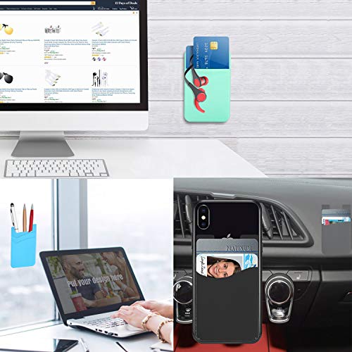 Tarjetero para la parte posterior del teléfono, adhesivo de identificación, funda de silicona, bolsillo para todos los teléfonos inteligentes