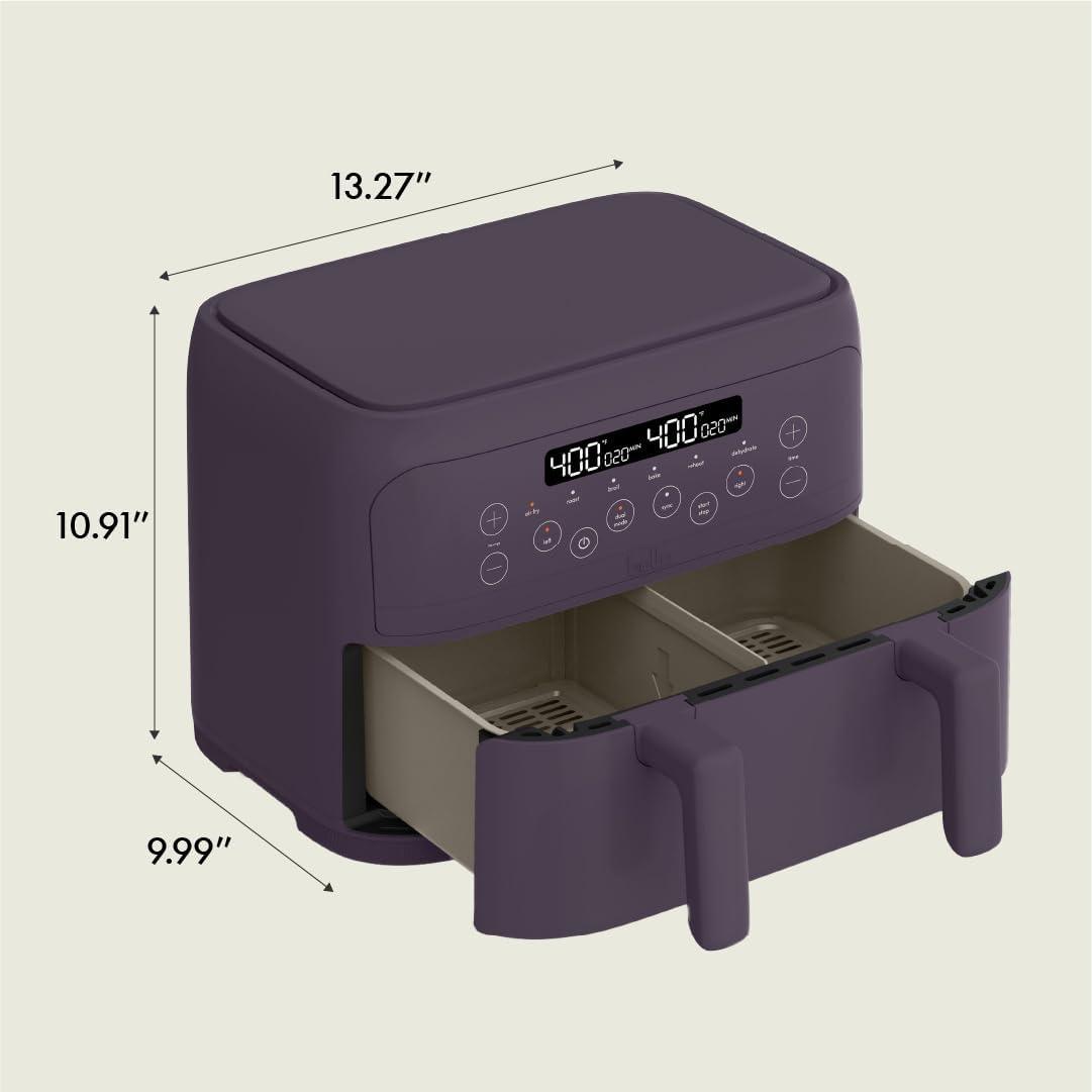 Freidora de aire Bella 4 Qt, 1200W, 2 cestas, pantalla táctil