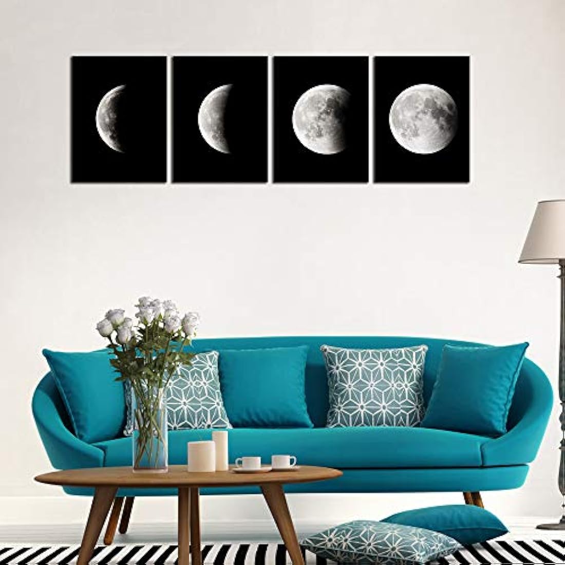 Wieco Art P4RAB018 - Juego de 4 lienzos de giclée modernos