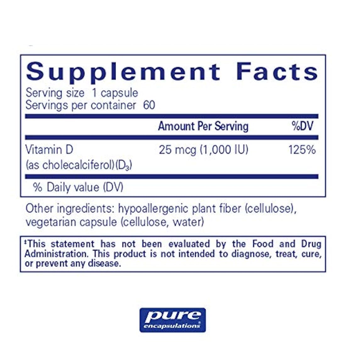 Vitamina D3 25 mcg