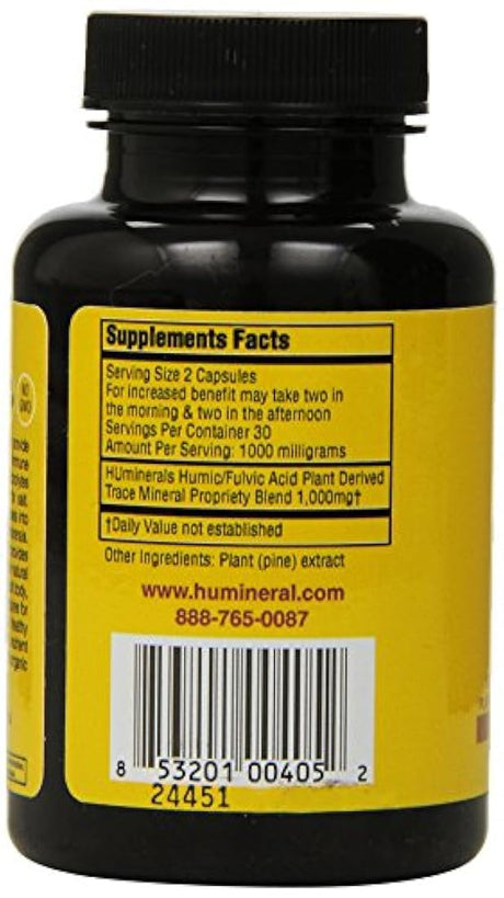 Humineral Humic y Fulvic Suplemento mineral en polvo crudo, 60 unidades
