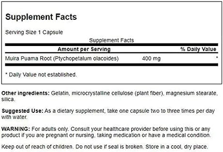 Apoyo Suplemento Hombres Mujeres 400 mg 90 Cápsulas Nwlnutra