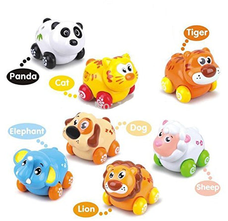 Cartoon Animals Friction Push and Go Toy Cars Play S