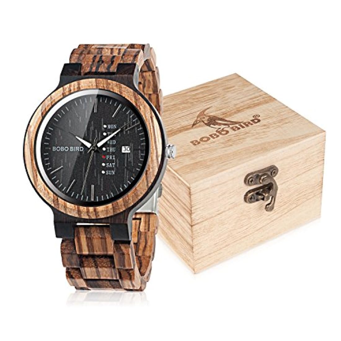 Reloj de madera para hombre Cuarzo analógico c