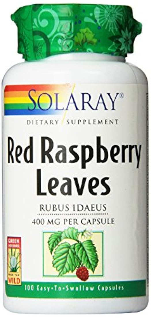 Solaray Rojo Frambuesa Hojas Cápsulas, 400 mg, 100 Count