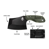 Cuchillo de hoja fija con funda, verde