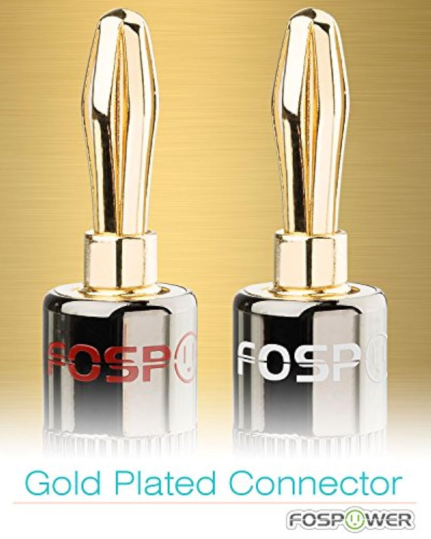 FosPower - Conectores chapados en oro de 24 K para altavoz