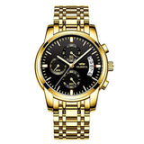 Relojes de pulsera para hombre de acero inoxidable dorado