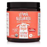 Llama Naturals Bites vitamínicos a base de plantas (adultos); orgánico; sin azúcar añadido, edulcorantes o sintéticos; gominola multivitamínica vegana (D3, B12, folato y más; 90 mordeduras de fruta real (30 días), 1