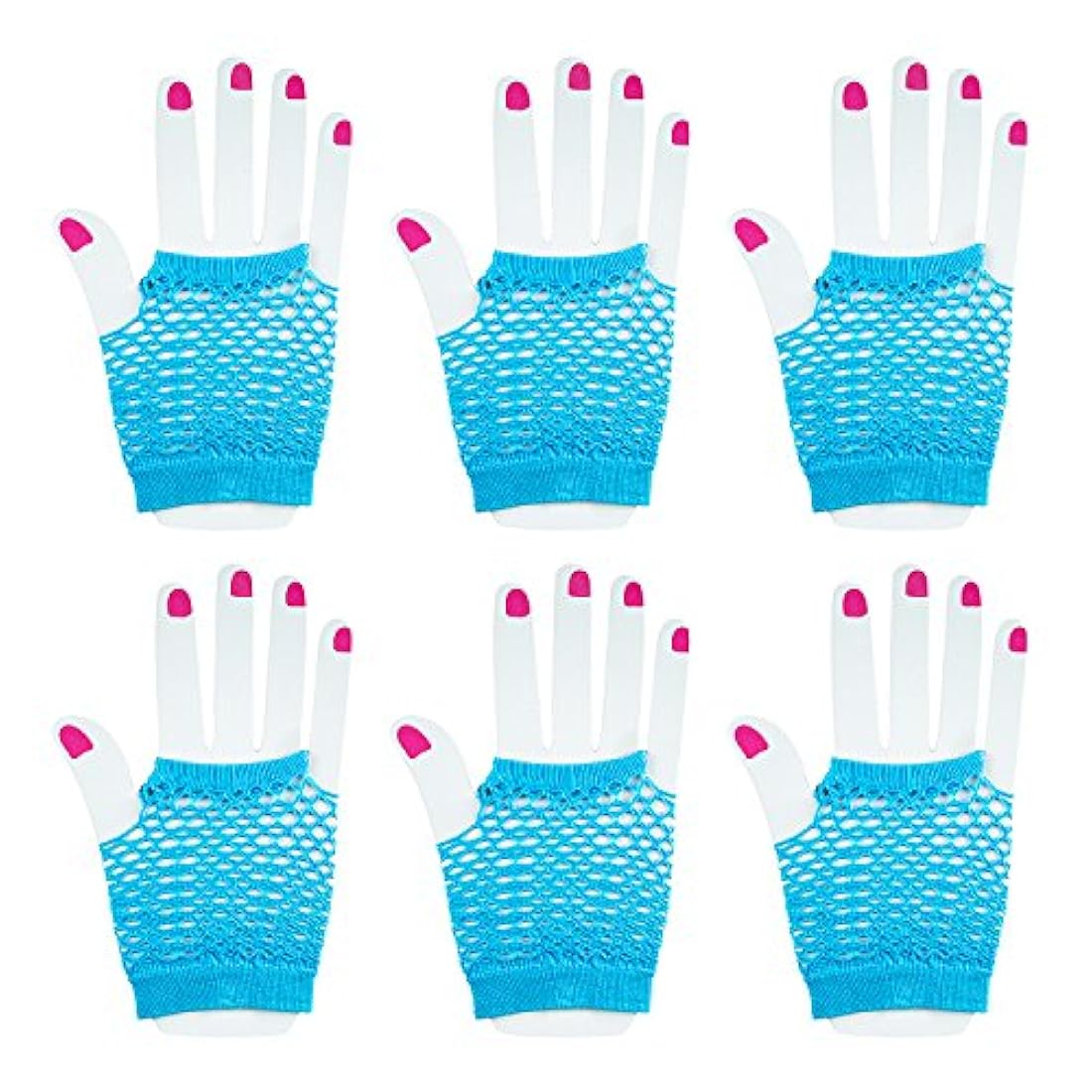 Guantes de neón sin dedos para fiestas disfraces
