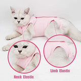 TRAJE de recuoercaion profesional para gatos para heridas abdominales y enfermedades de la piel, alternativa de cuello electrónico para gatos y perros, después de la cirugía, antilamer y recomendado por veterinarios (rosa, L