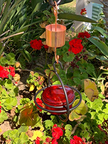 Comedero circular para colibrí, de cristal rojo