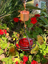 Comedero circular para colibrí, de cristal rojo