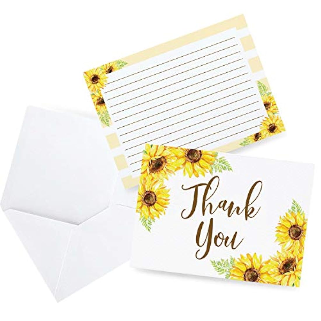 Tarjetas de agradecimiento de girasol, ideales para bodas
