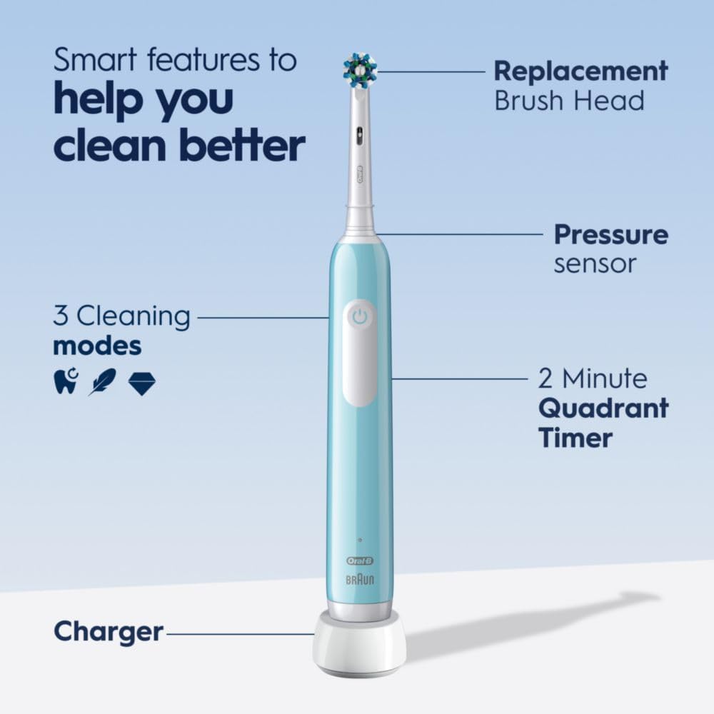 Cepillo de dientes eléctrico recargable con sensor de presión, 3 modos Pro 1000